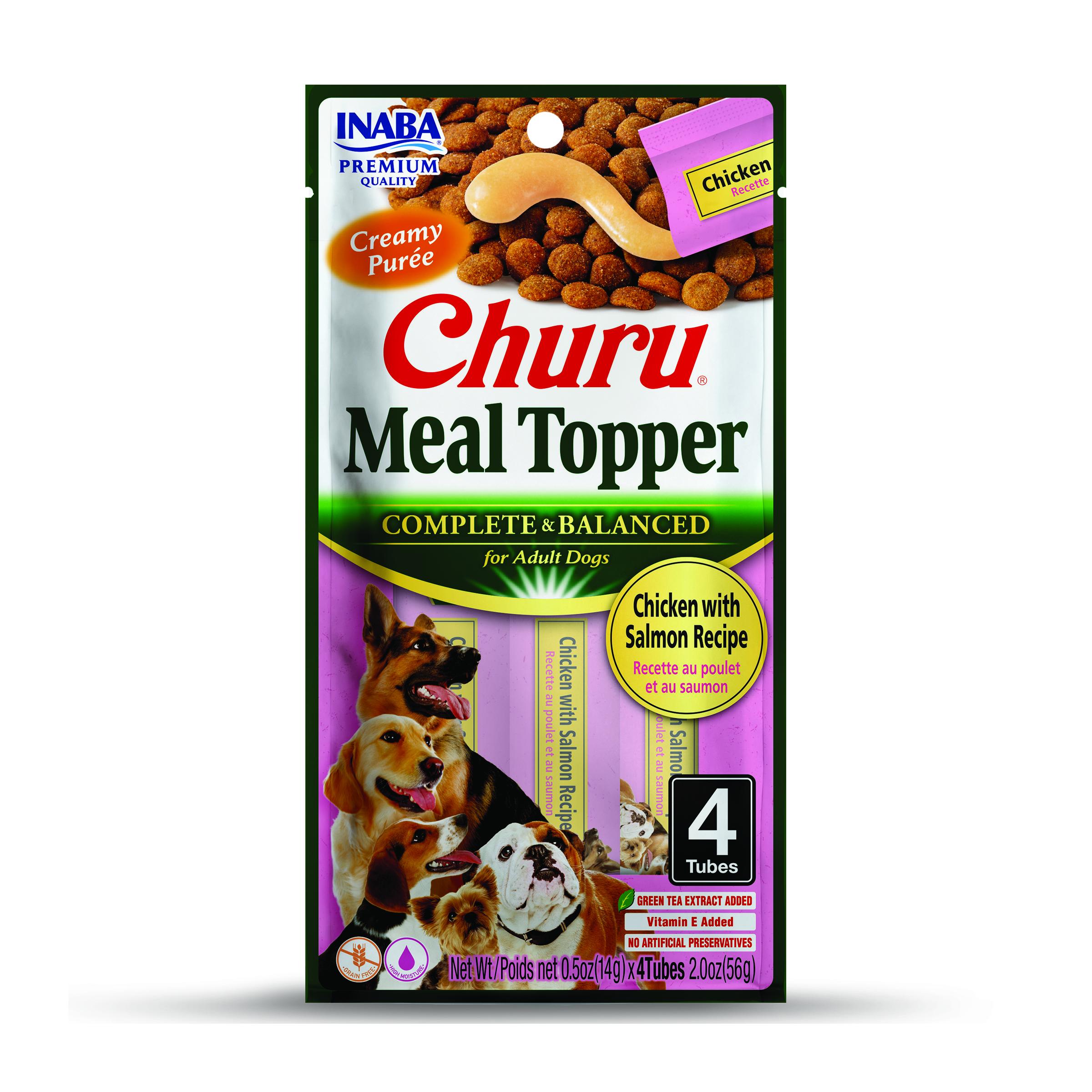 INABA Churu Meal Topper Chicken with Salmon for Dogs, 4-pk, 2-oz