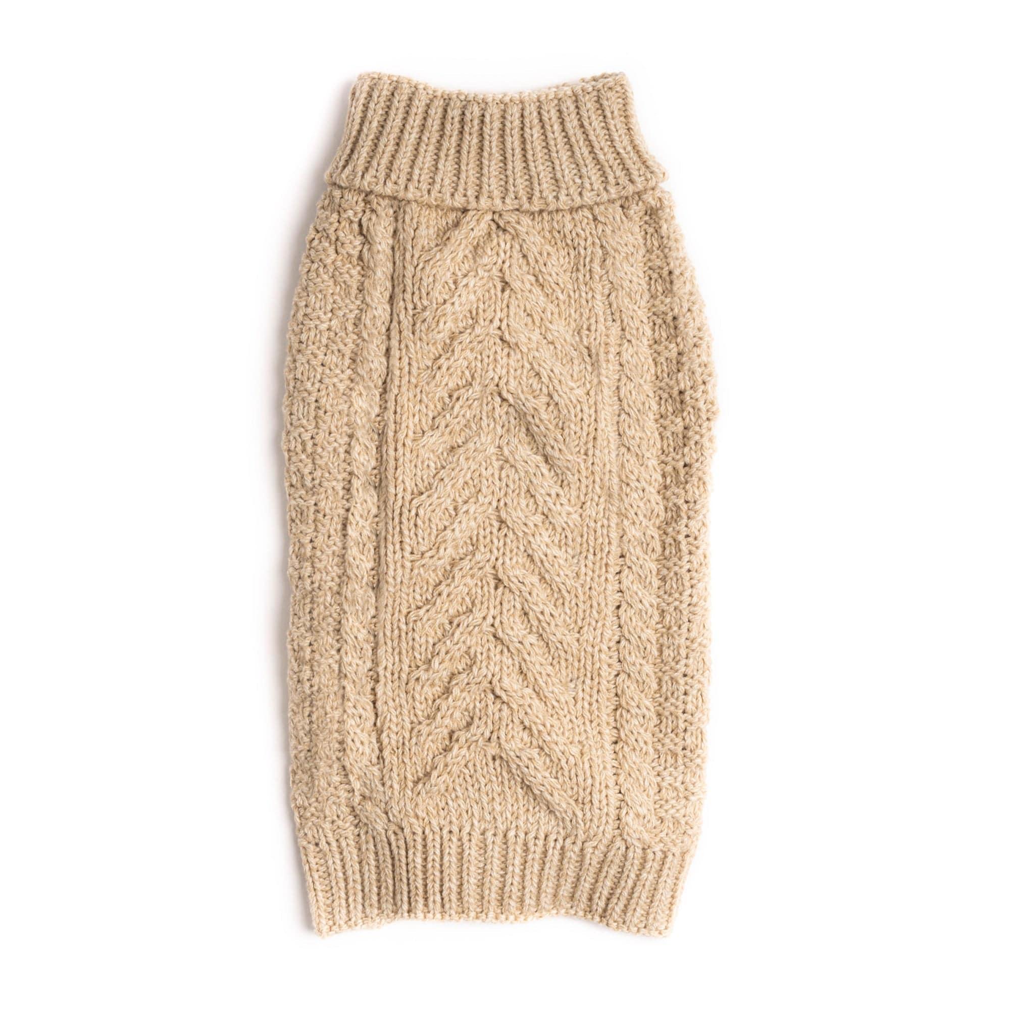 fabdog Super Chunky Dog Sweater, Oatmeal, 22-in