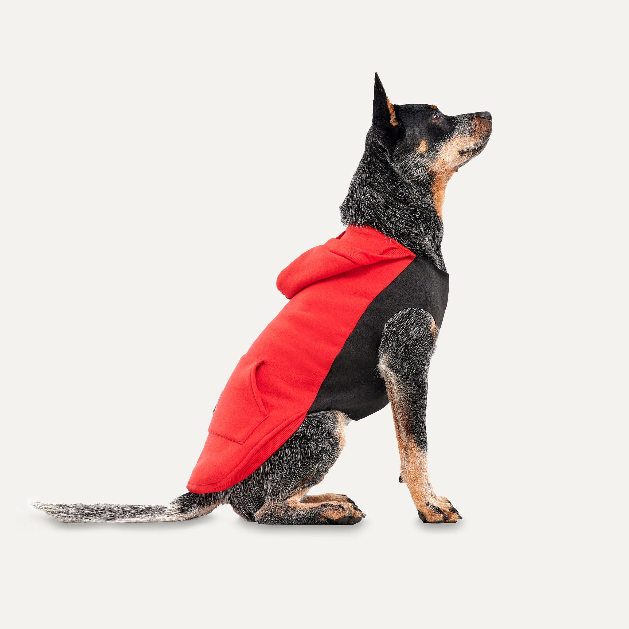 Goo-eez Kangaroo Fleece Dog Hoodie, Red, Large