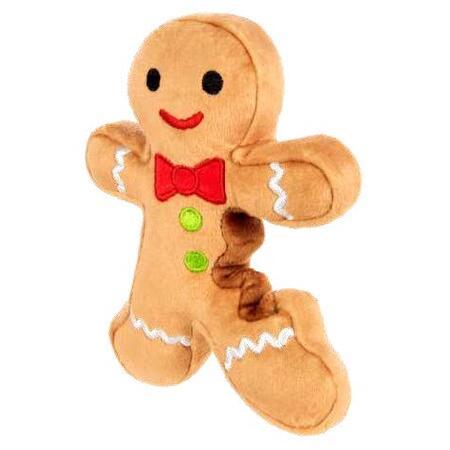 GoDog Holiday Chew Guard Gingerbread Man Dog Toy