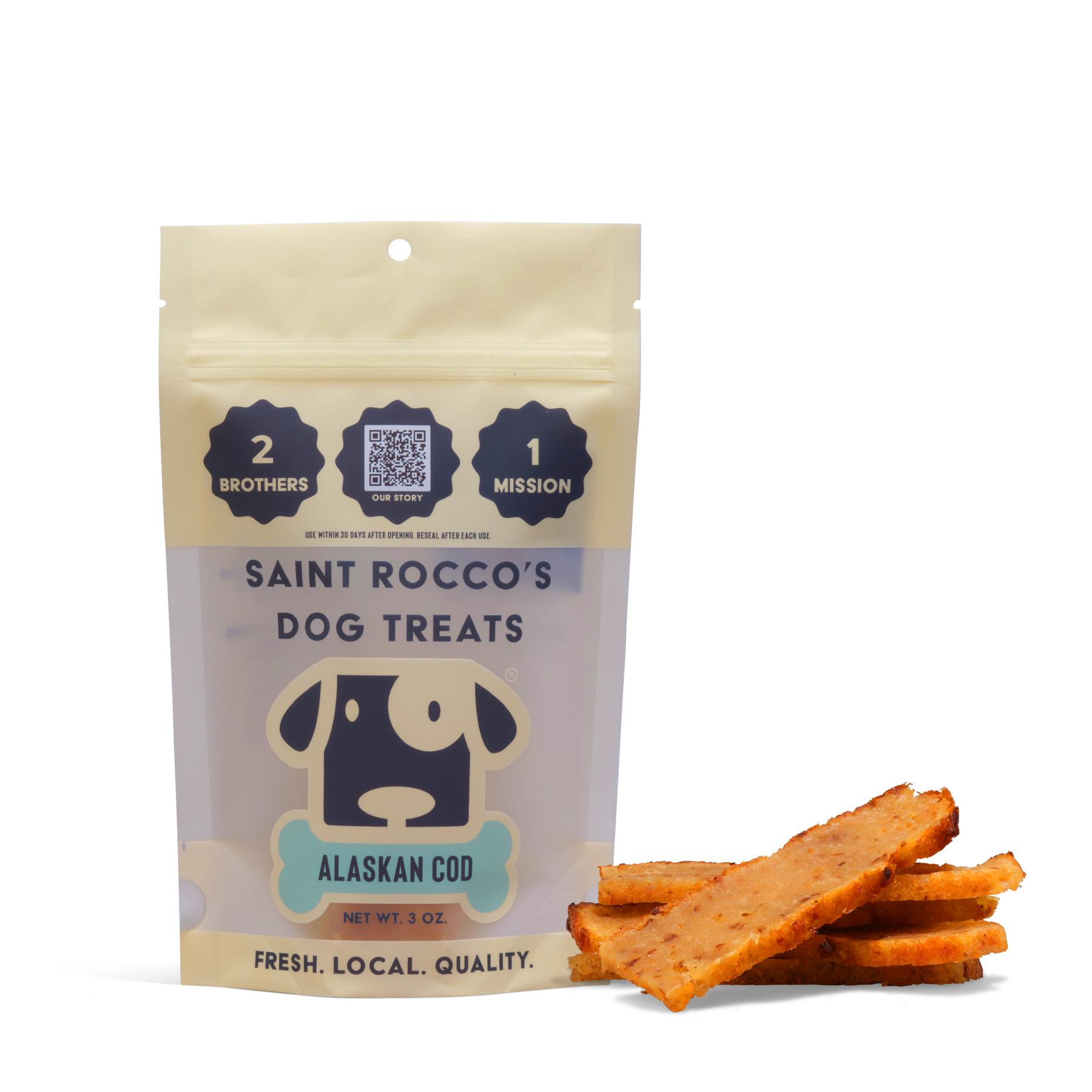 Saint Rocco's Treats Alaskan Cod Jerky Dog Treats, 3-oz