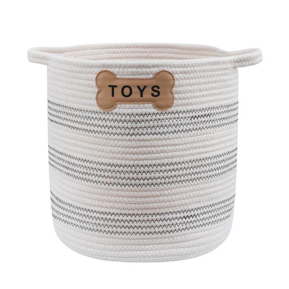 Park Life Designs Florence Pet Toy Basket, White/Gray
