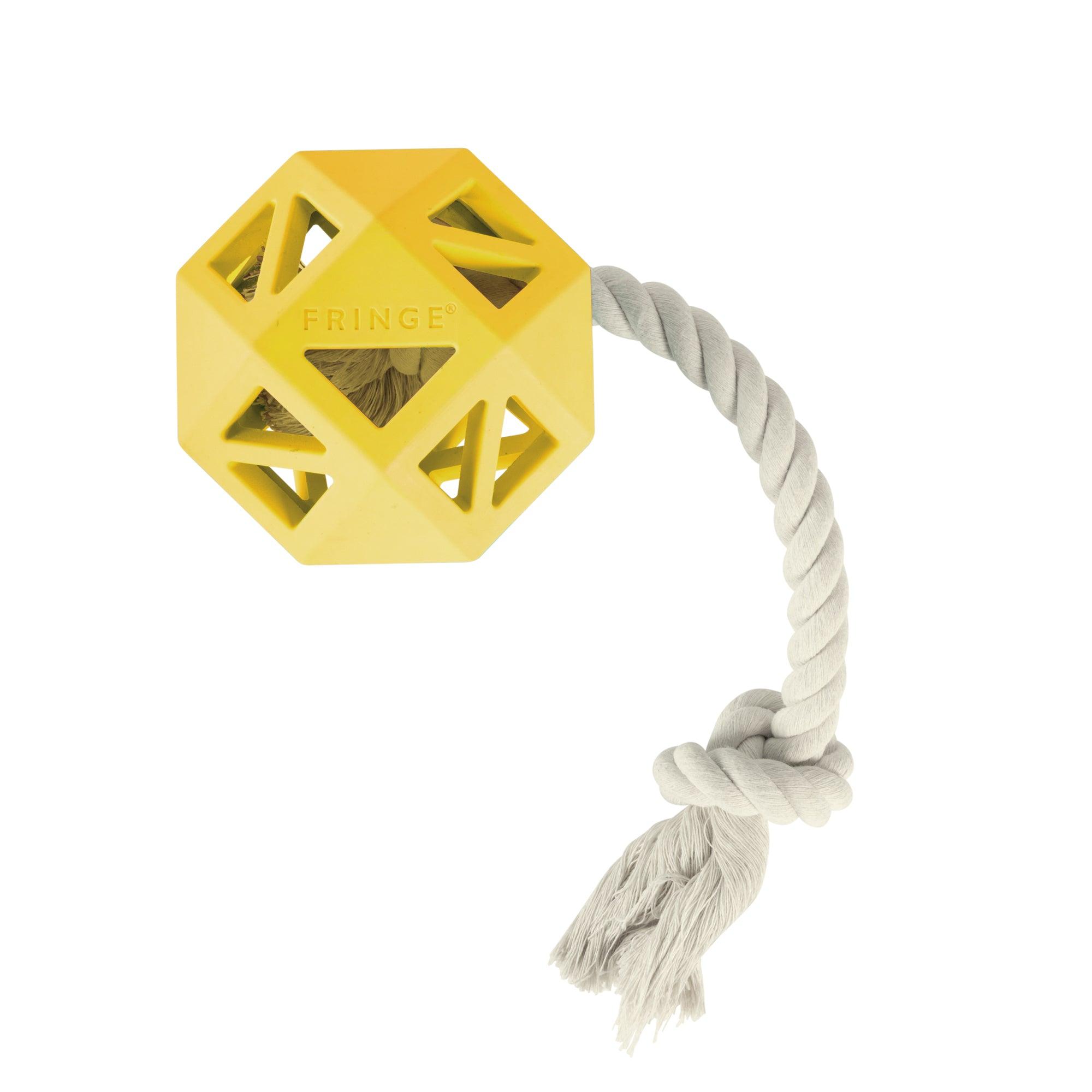 Petshop by Fringe Studio Pull My Way Rubber Dog Toy, Yellow