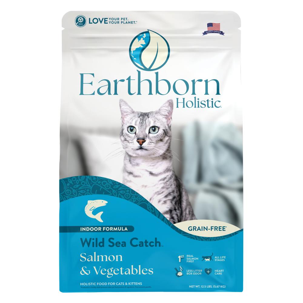 Earthborn Holistic Wild Sea Catch Salmon & Vegetables Indoor Dry Cat Food, 12.5-lb