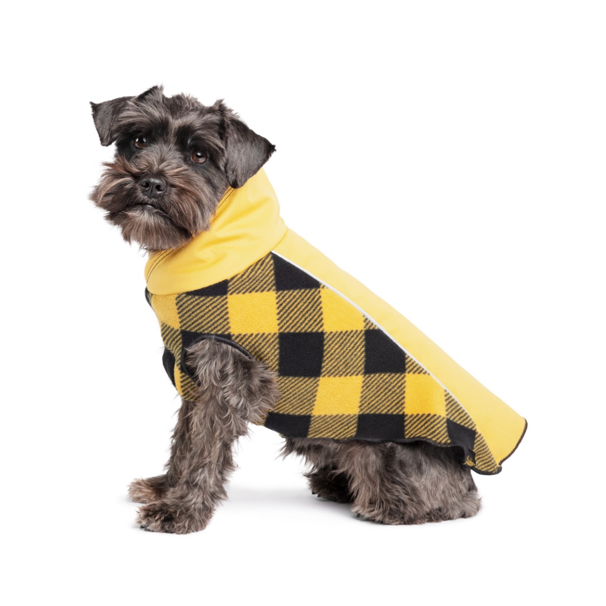 Goldpaw Portland Pullover Dog Coat, Gold/Gold Buffalo Check