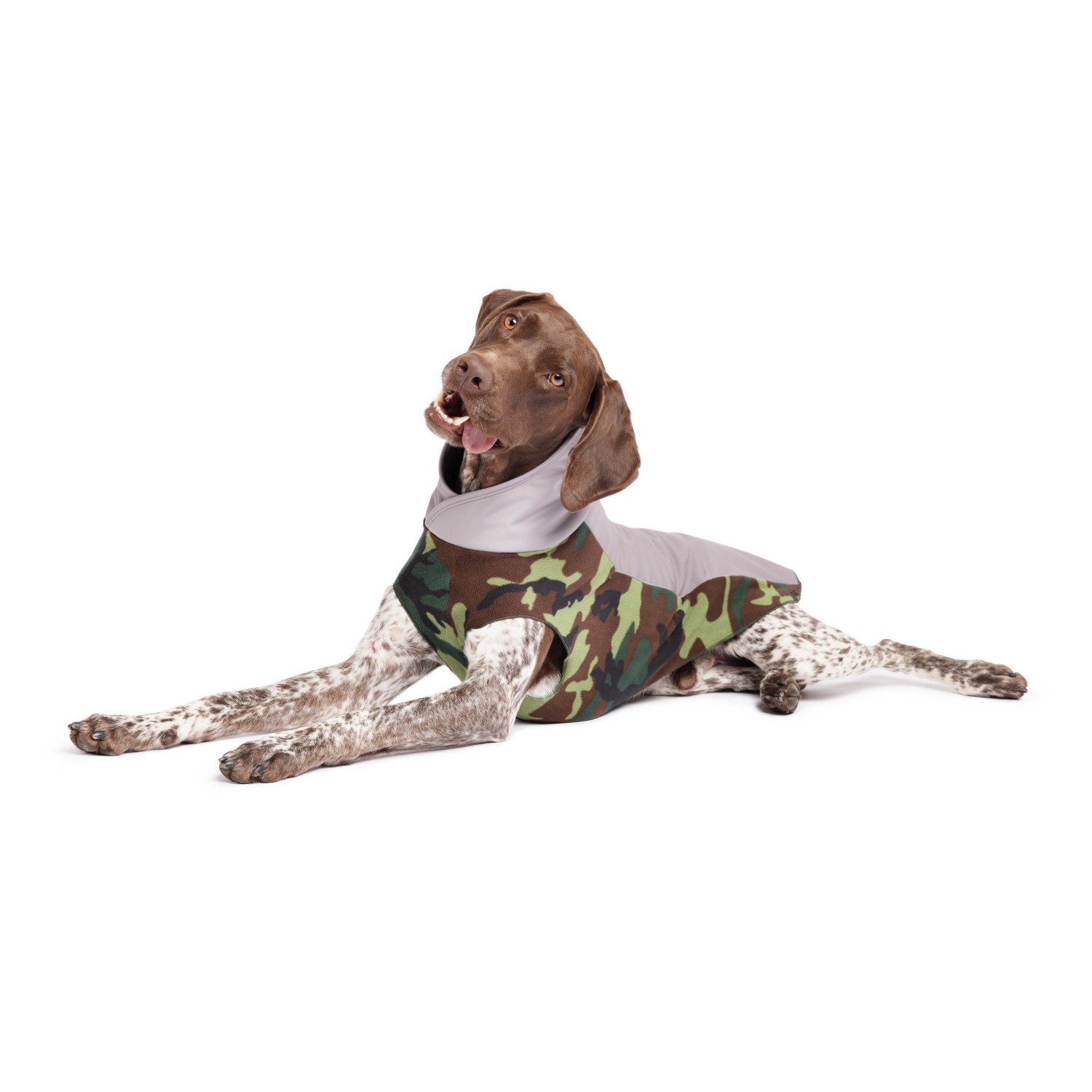 Goldpaw Portland Pullover Dog Coat, Silver/Camo