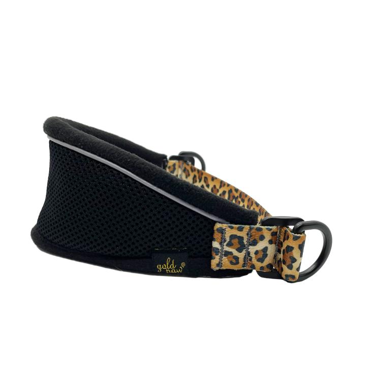 Goldpaw Featherweight Hound Dog Collar, Leopard/Black, Medium