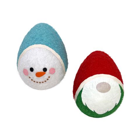 KONG Holiday AirDog Squeaker Egg Dog Toy, Medium, 2-pk