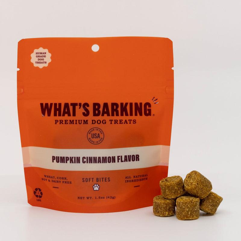 What's Barking Pumpkin Cinnamon Soft Bites Dog Treats, 1.5-oz