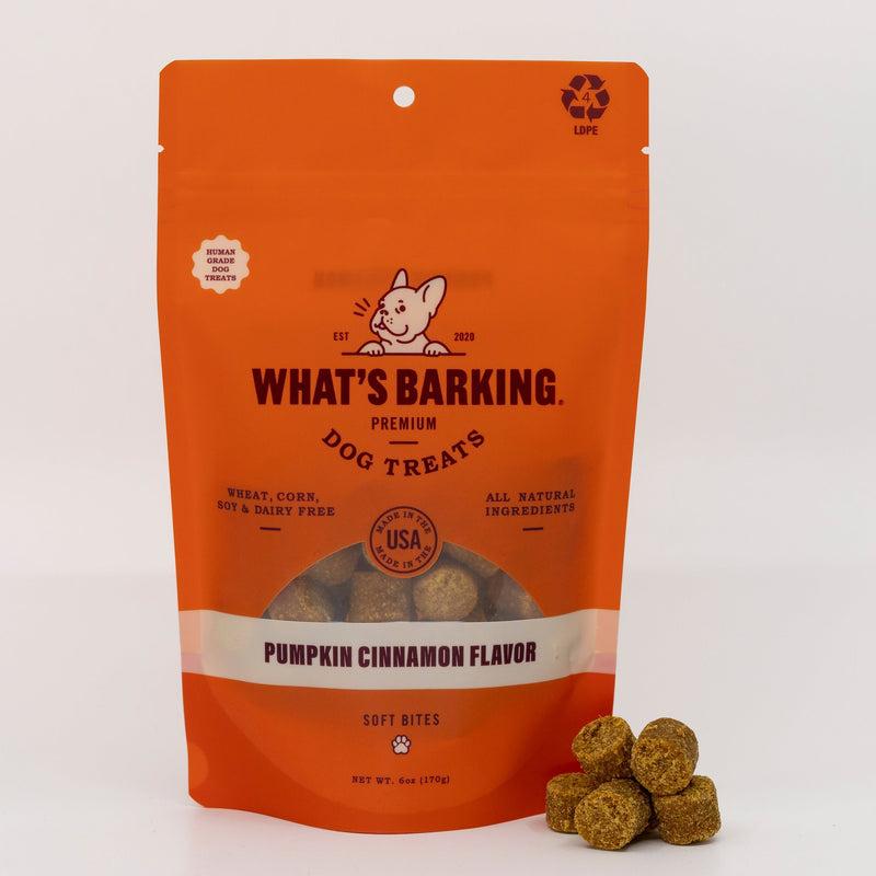 What's Barking Pumpkin Cinnamon Soft Bites Dog Treats, 6-oz