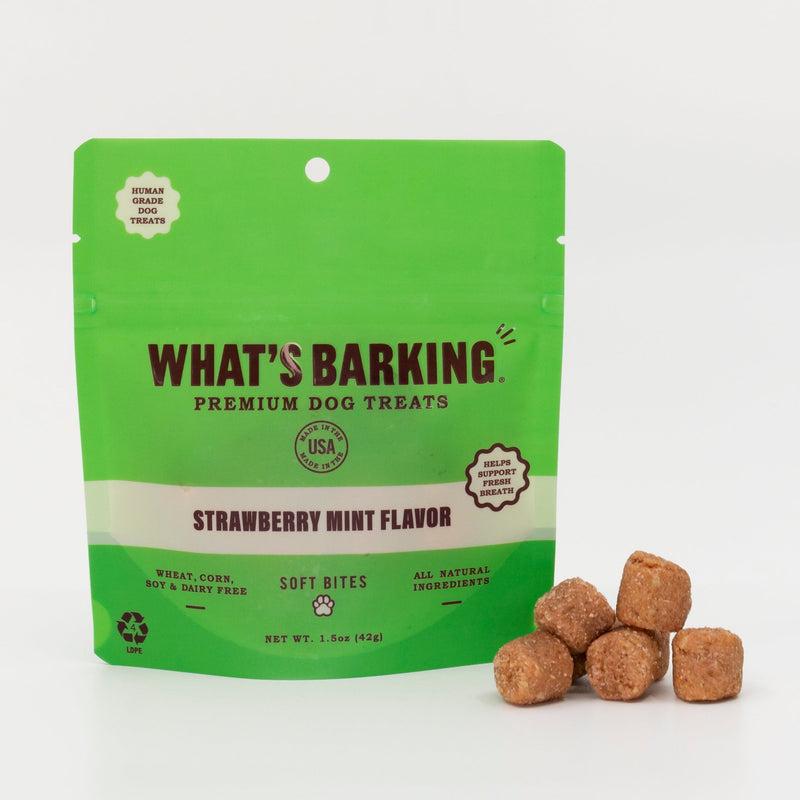 What's Barking Strawberry Mint Soft Bites Dog Treats, 1.5-oz