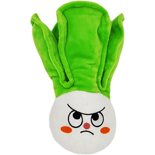HugSmart Fuzzy Friendz Feisty Veggie Bok Choy Dog Toy, 7.8 x 4 x 3-in