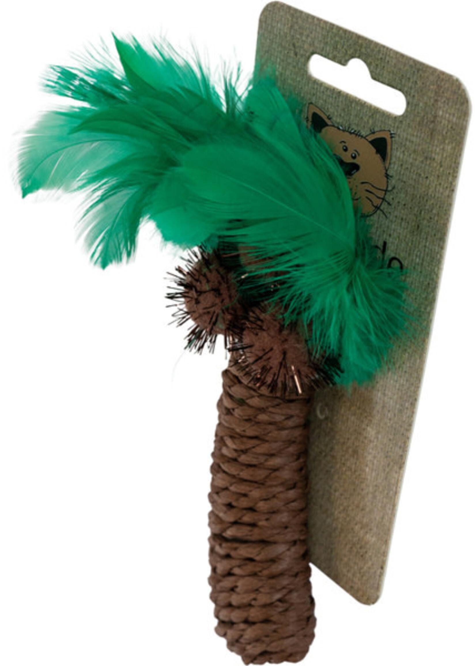 Amazing Pet Products Cat-itude Coconut Tree with Feather Cat Toy, 7-in