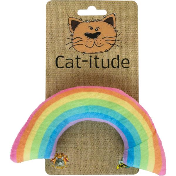 Amazing Pet Products Cat-itude Rainbow Plush Cat Toy, 6-in