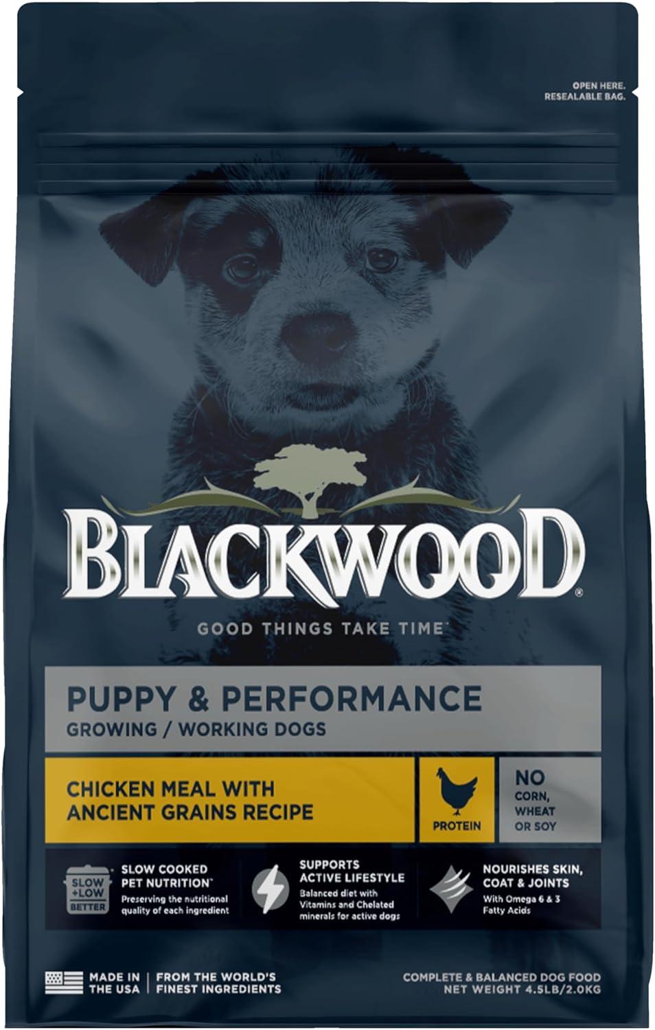 Blackwood Puppy & Performance Chicken Meal with Ancient Grains Dry Dog Food, 4.5-lb|2.04-kg