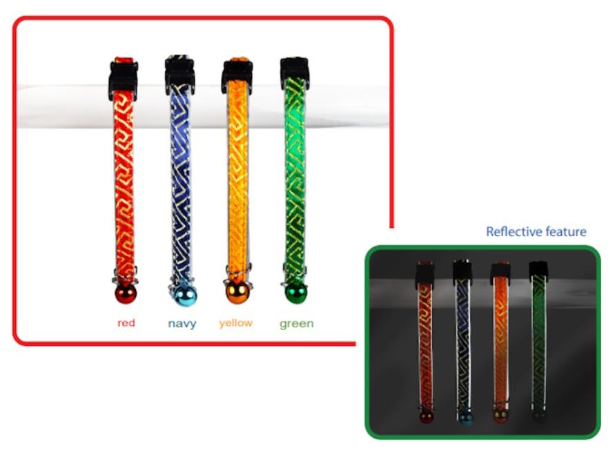 Goli Design Apollo Golden Line Reflective Cat Collar, Orange, 7.25-11.75-in