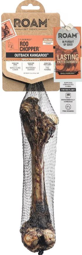 Roam Roo Chopper Outback Kangaroo Femur Bone Dog Treats, Small/Medium, 1-pk