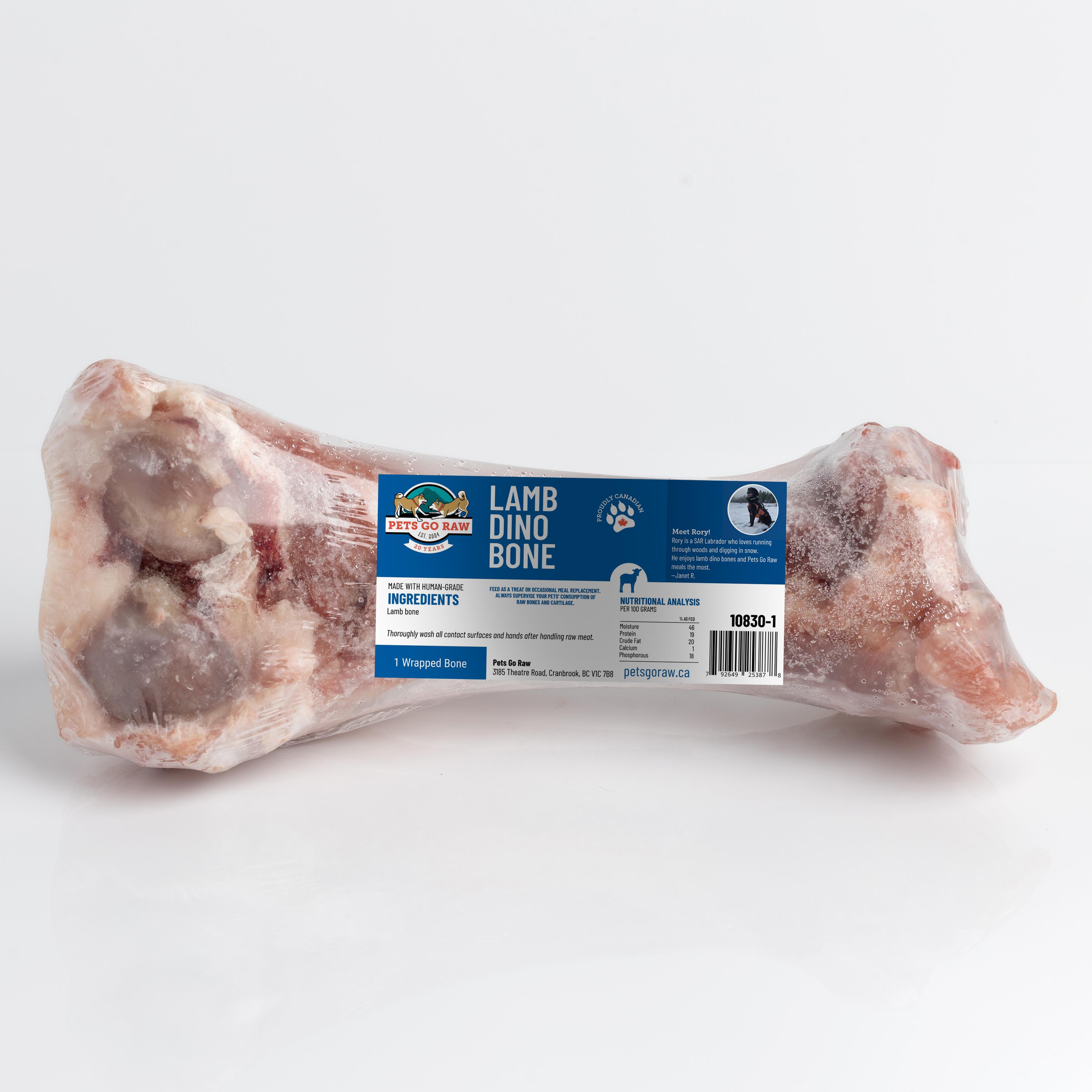 Pets Go Raw Lamb Dino Bones Dog Treats