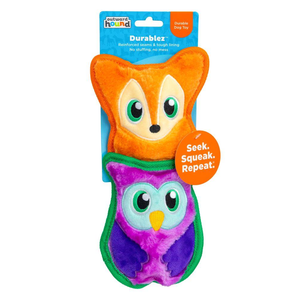 Outward Hound Durablez Owl & Fox Dog Toy, X-Small