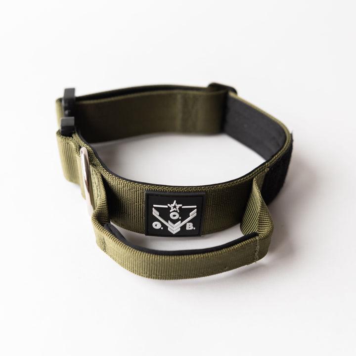 Operation Good Boy Tactical Dog Collar, OD Green, 1.5-in x 16-25-in
