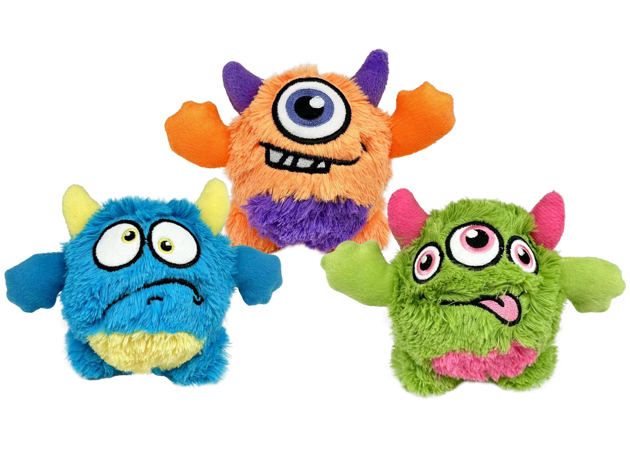 Multipet Oggle Monsters Dog Toy, Assorted Colors, 5-in