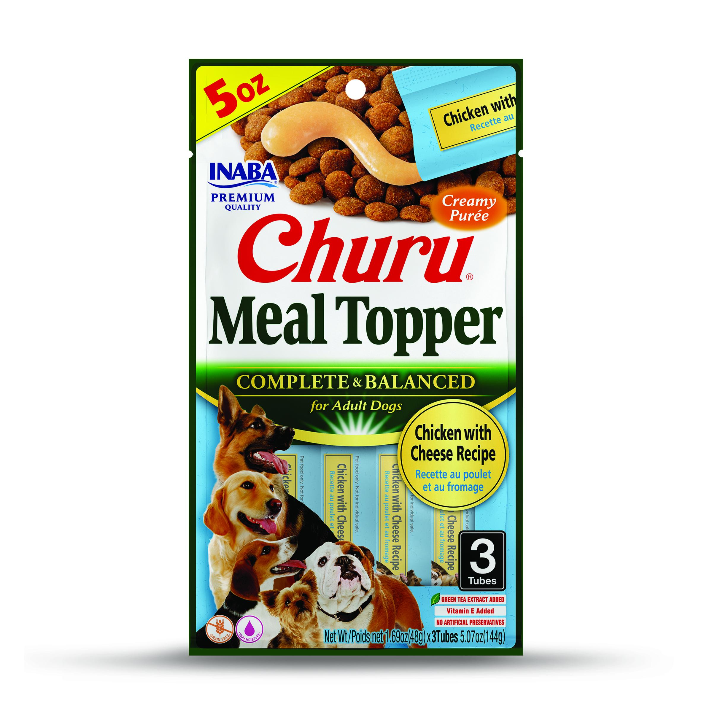 INABA Churu Meal Topper Chicken with Cheese for Dogs, 3-pk, 5.07-oz