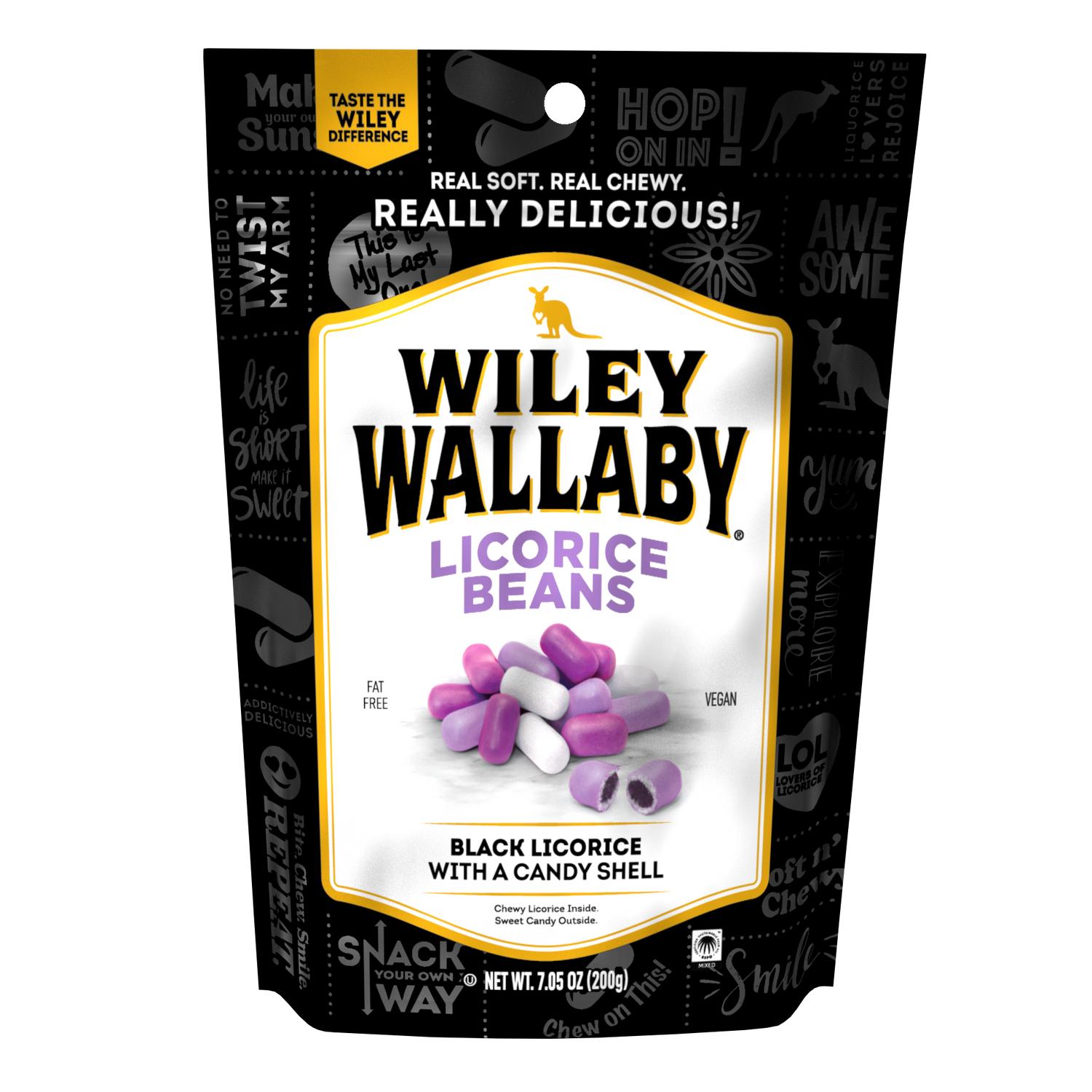 Wiley Wallaby Black Licorice Beans Candy