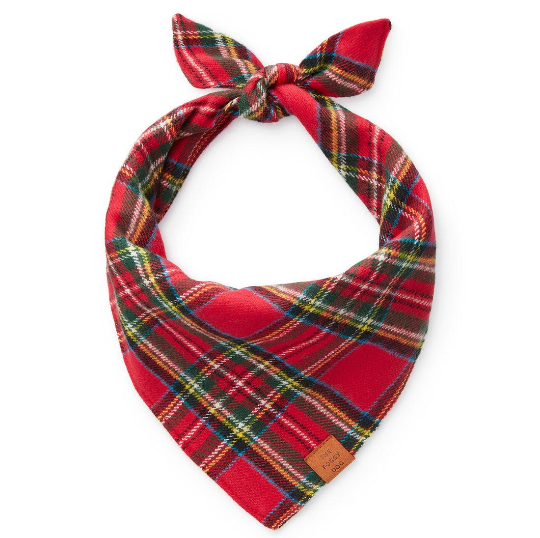 The Foggy Doggy Tartan Plaid Flannel Holiday Dog Bandana, Small