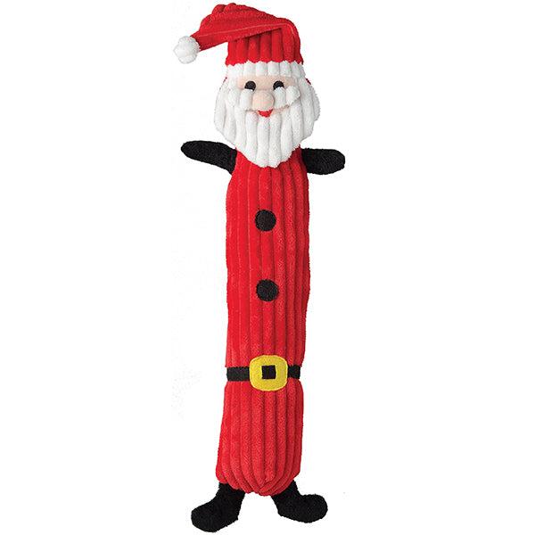 Patchwork Pet Corduroy Stick Santa with Belt Dog Toy