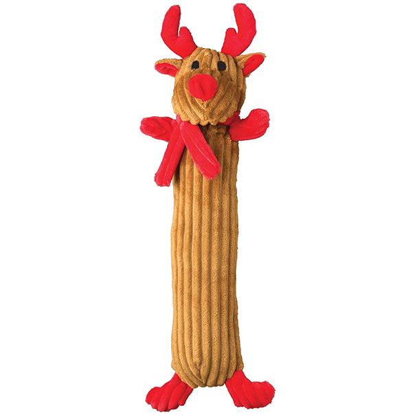 Patchwork Pet Corduroy Stick Reindeer with Scarf Dog Toy