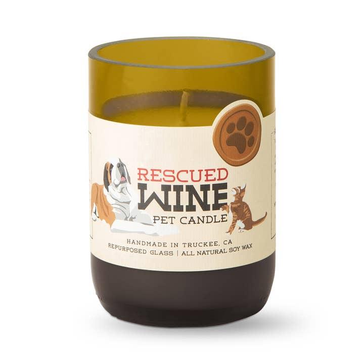 Rescued Wine Candles Clean Home Soy Pet Candle, 12-oz