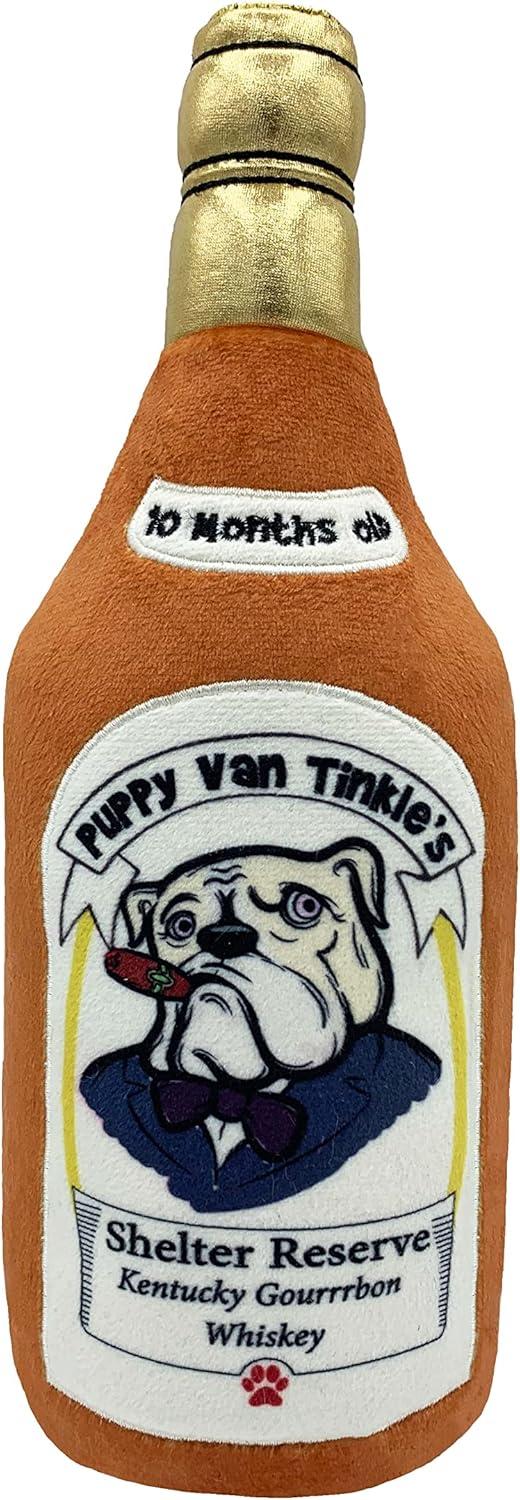 Huxley & Kent Power Plush Puppy Van Tinkle's Whiskey Dog Toy, Small
