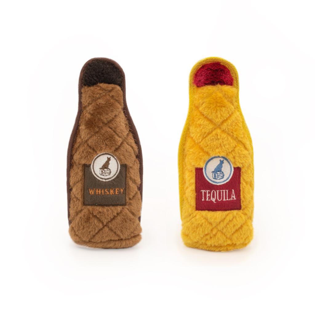 ZippyPaws Z-Stitch Happy Hour Crusherz Whiskey & Tequila Dog Toy