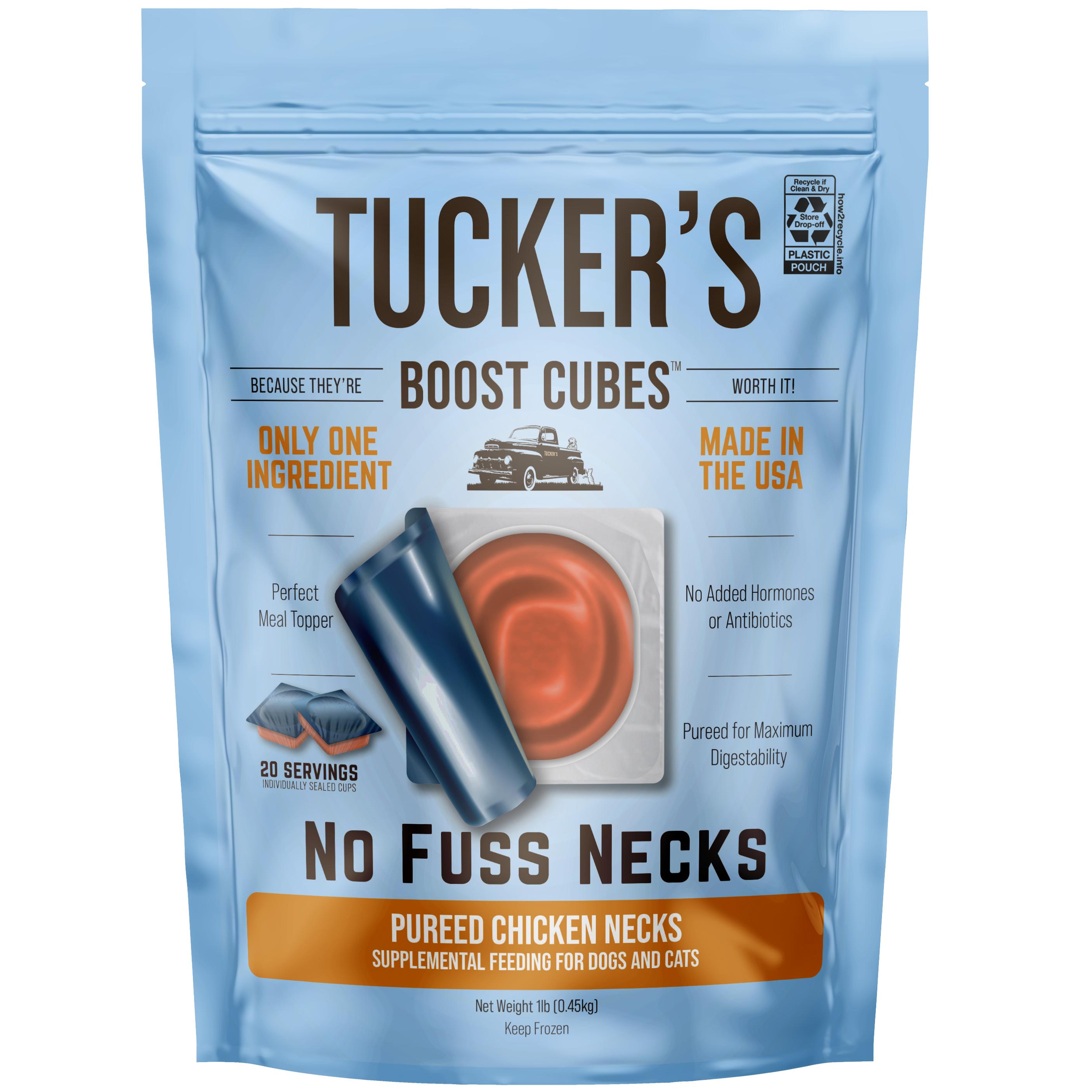 Tucker's Boost Cubes Pureed Chicken Necks Frozen Dog & Cat Food Topper