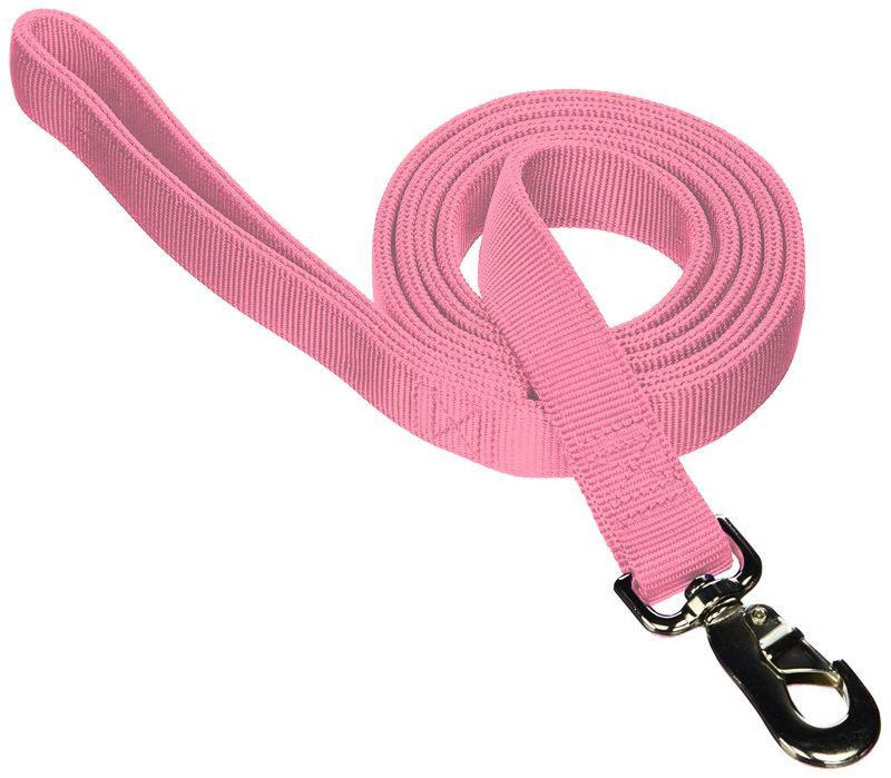 Leather Brothers/OmniPet Bravo Double Layer Nylon Dog Lead, Neon Pink