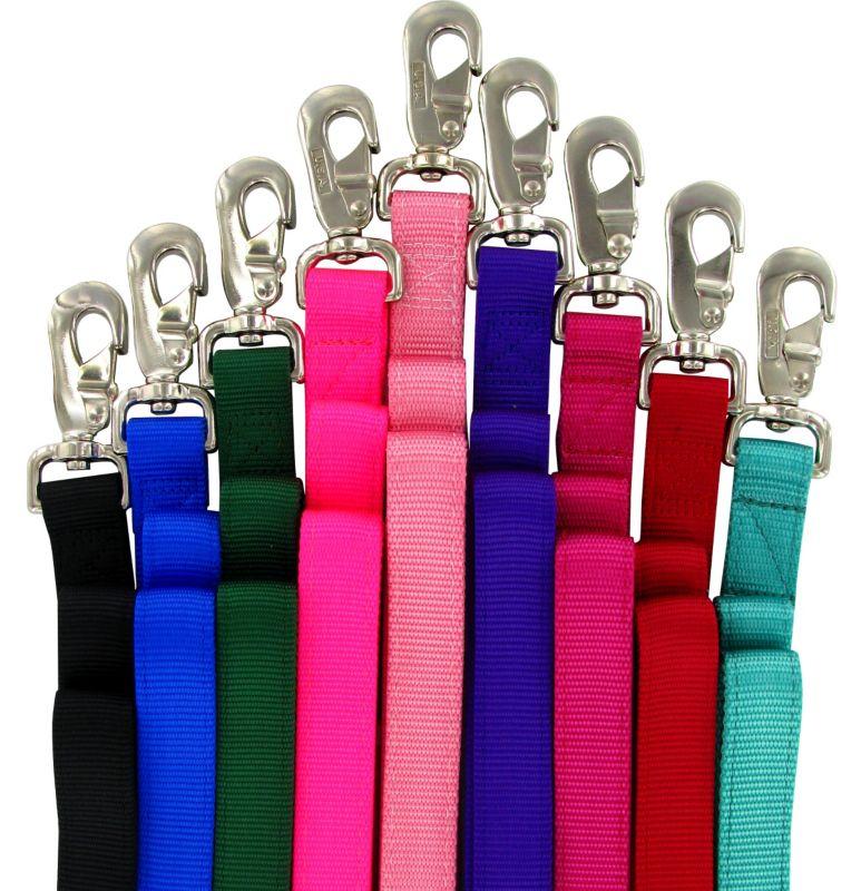 Leather Brothers/OmniPet Bravo Double Layer Nylon Dog Lead, Neon Orange, 1-in x 4-ft