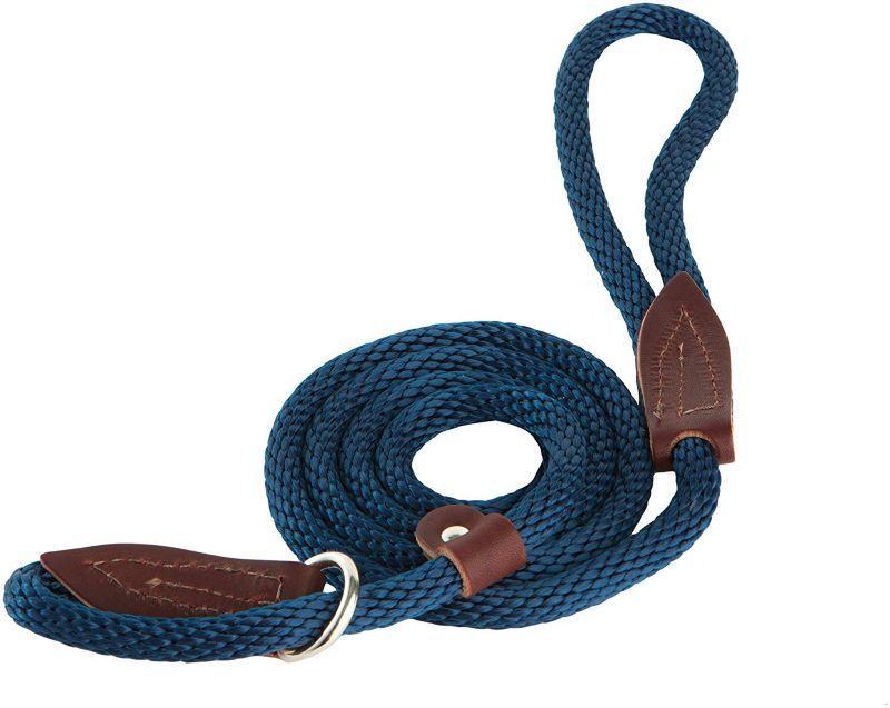 Leather Brothers/OmniPet British Rope Slip Dog Lead, Blue
