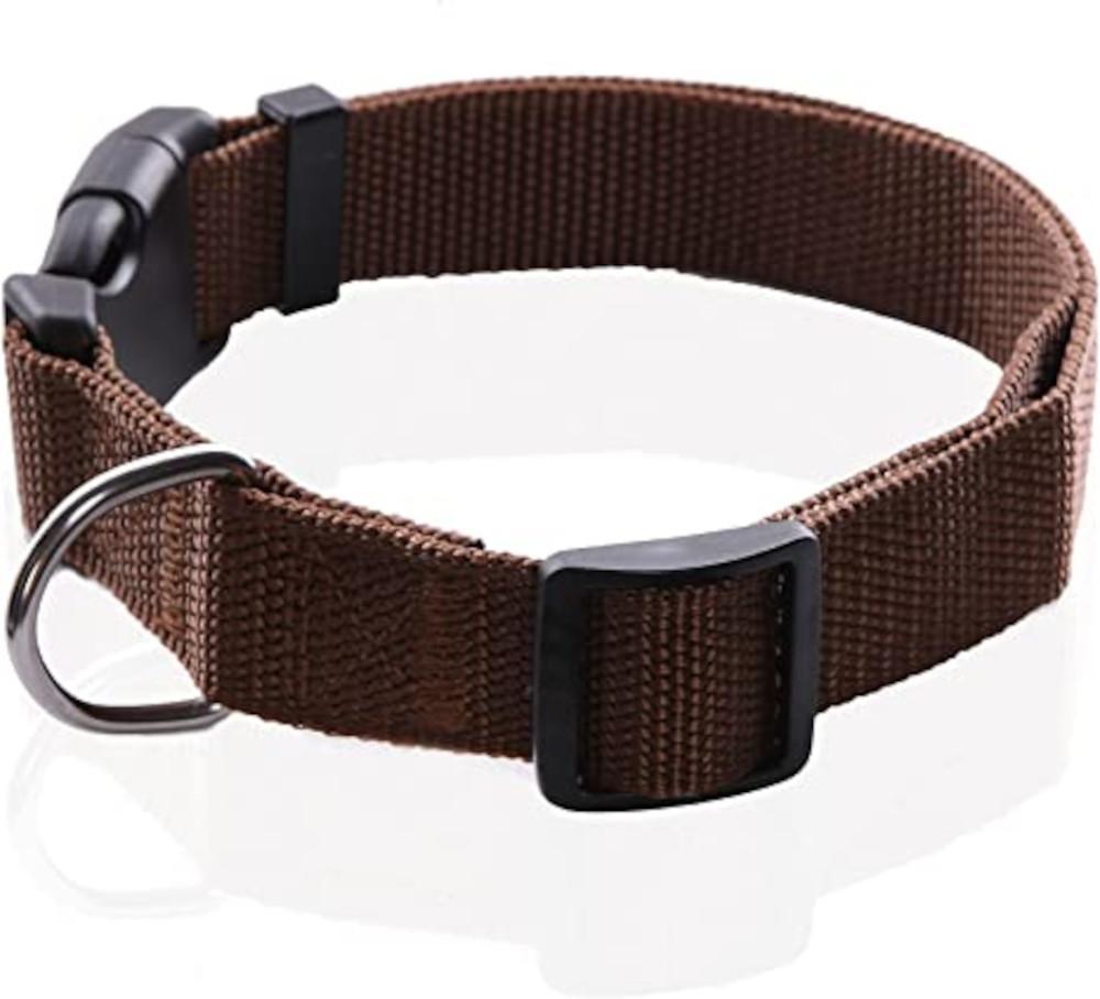 Leather Brothers/OmniPet Kwik-Klip Adjustable Nylon Dog Collar, Hickory Bark, Large (1-in x 18-26-in)