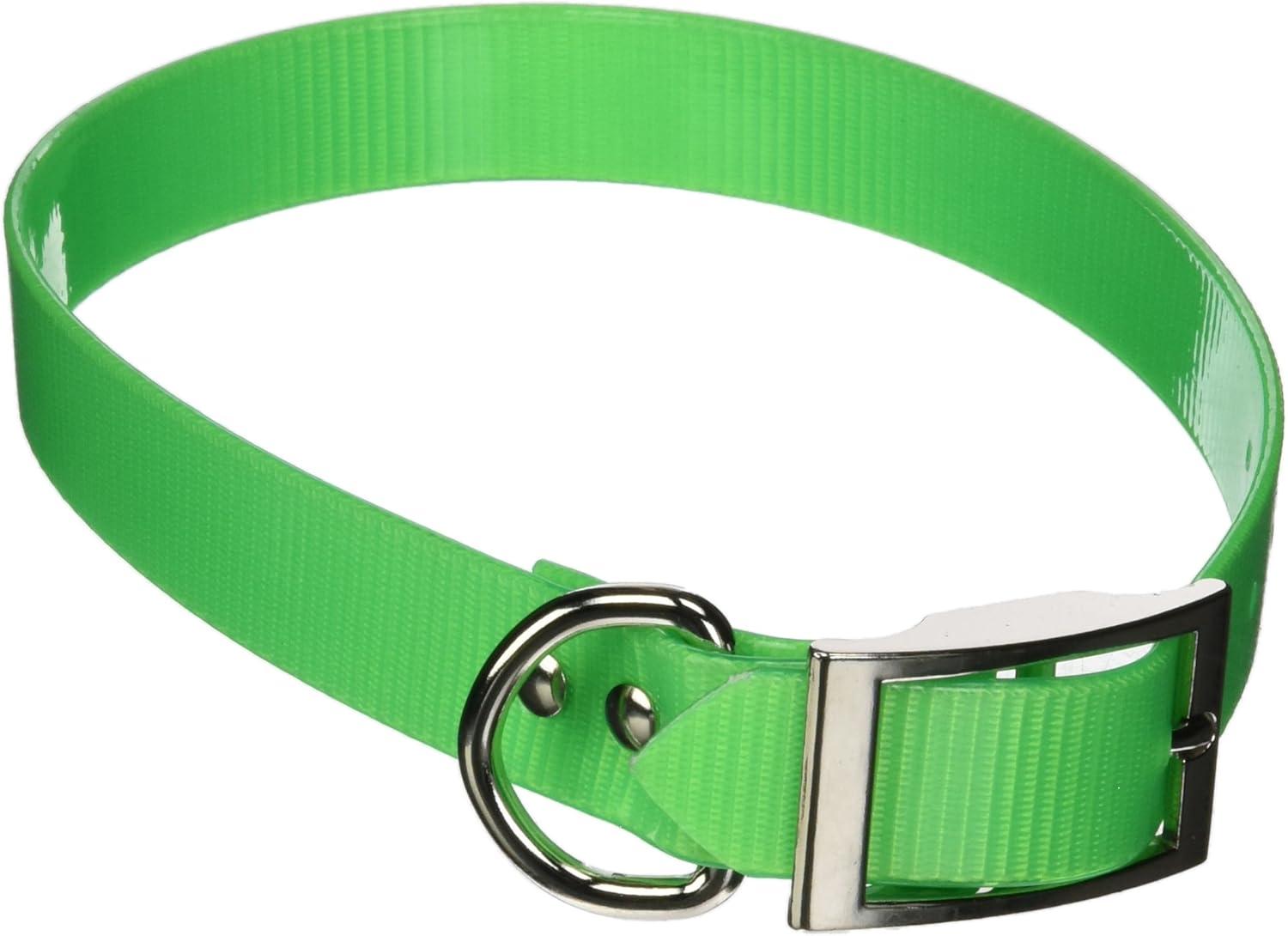 Leather Brothers/OmniPet SunGlo Regular Dog Collar, Neon Green, 1-in x 25-in