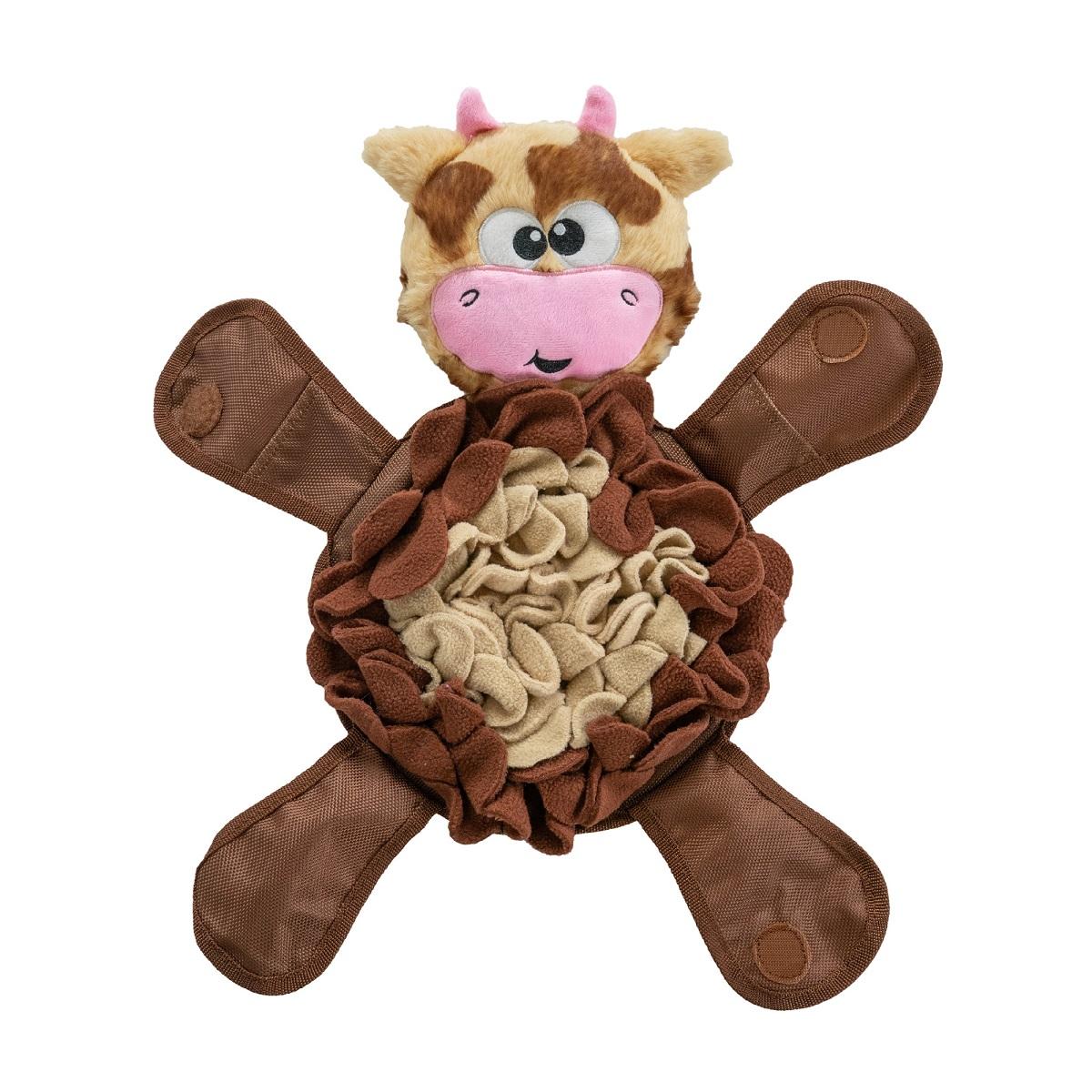 Outward Hound Nina Ottosson Snuffle Palz Think N' Thrive Cow Dog Toy, Brown, Large