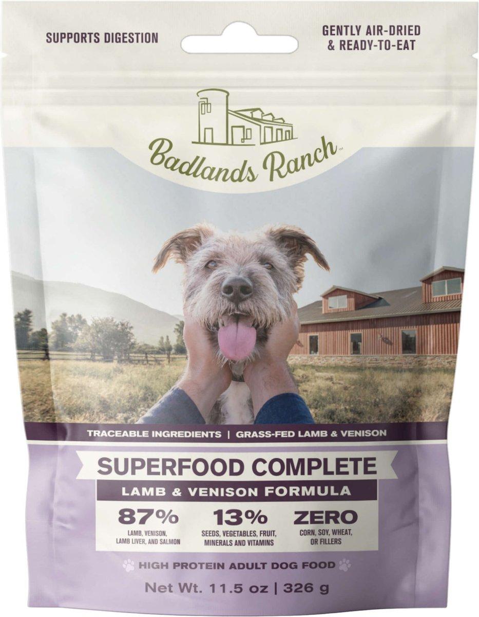Badlands Ranch Superfood Complete Lamb & Venison Gently Air-Dried Dog Food (CA), 326-gram