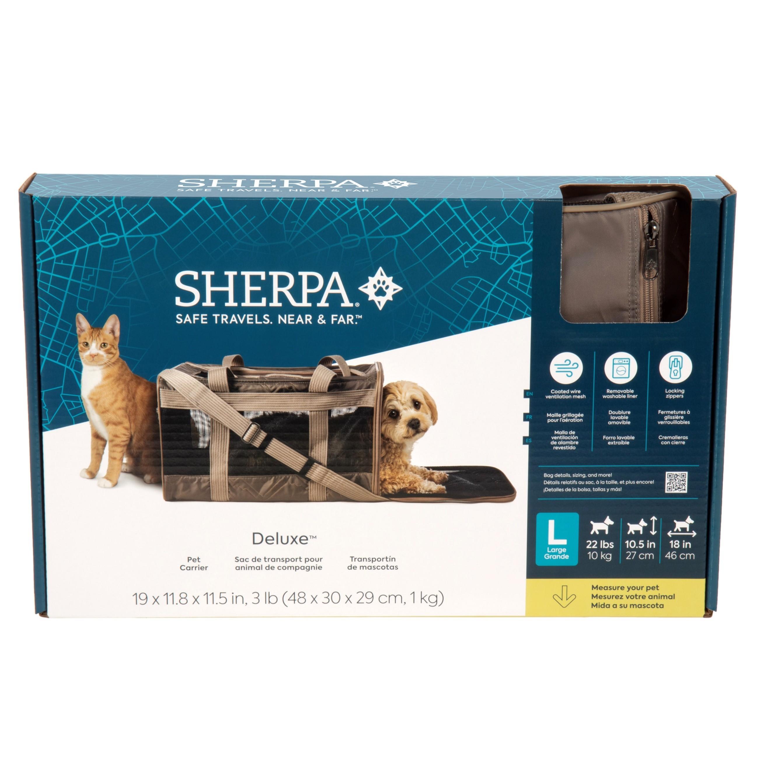 Sherpa Deluxe Airline Approved Soft Sided Pet Carrier, Driftwood Grey, Large