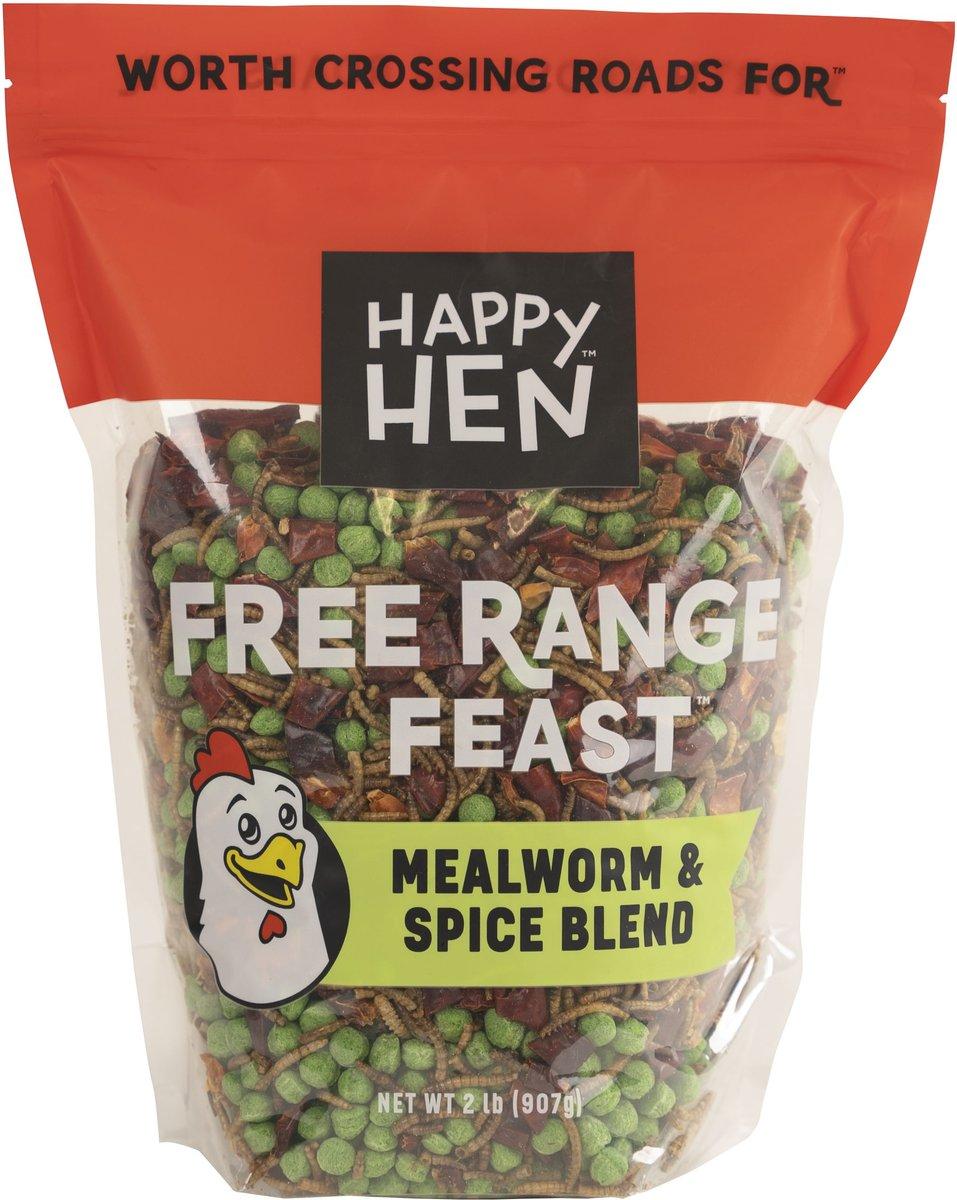 Happy Hen Free Range Feast Mealworm & Spice Blend Chicken Treats, 2-lb