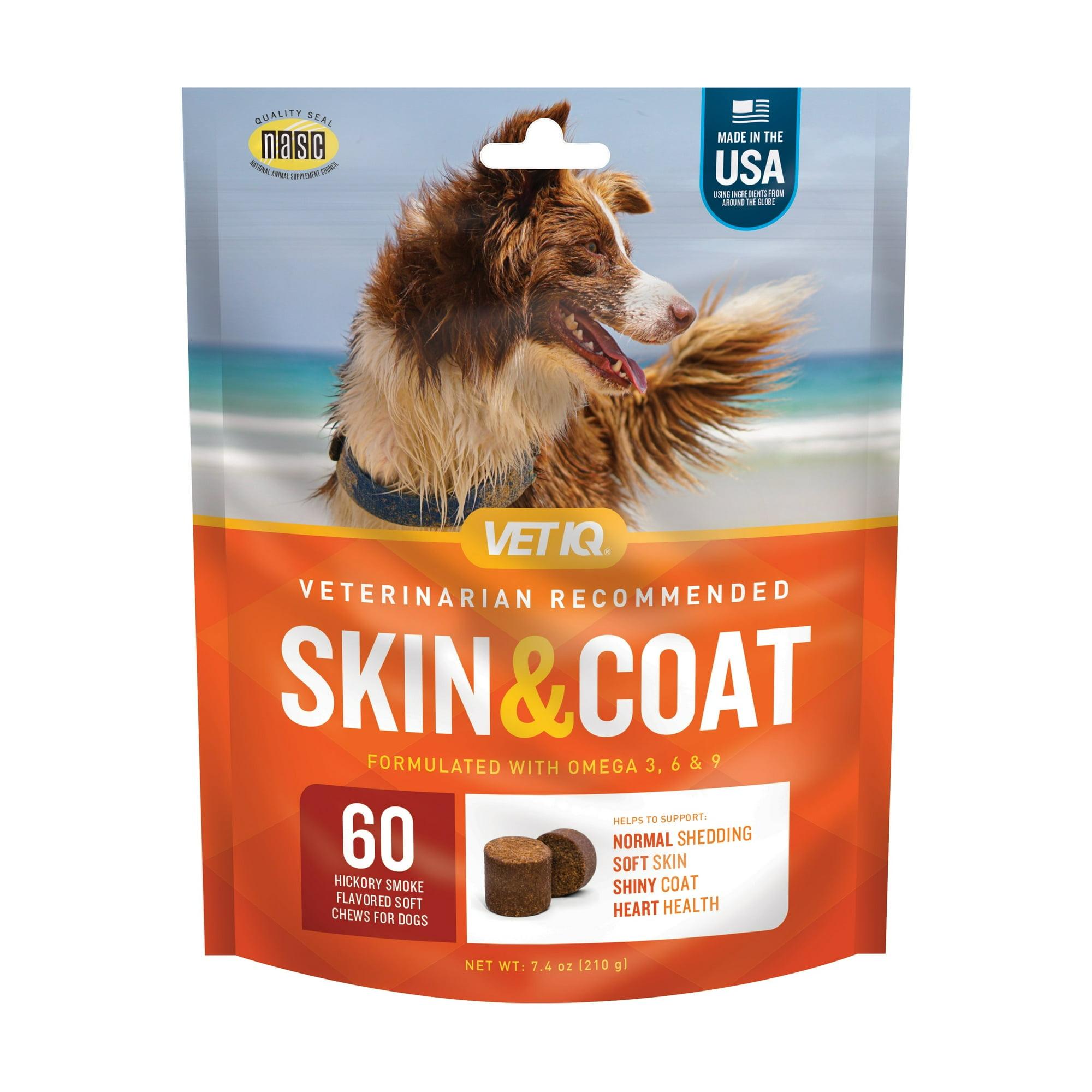 VetIQ Skin & Coat Soft Chew Dog Supplement, 60-count