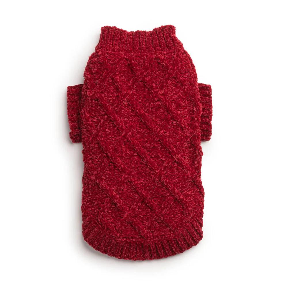 fabdog Chenille Dog Sweater, Ruby, 22-in