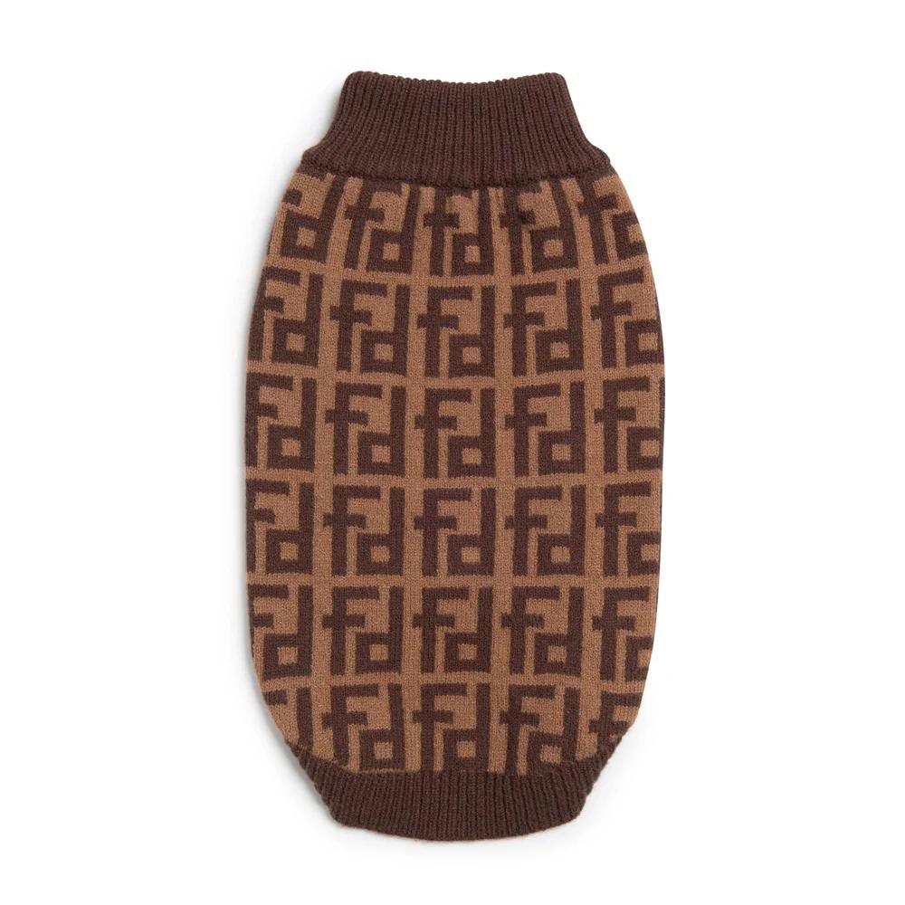 fabdog Monogram Dog Sweater, Brown