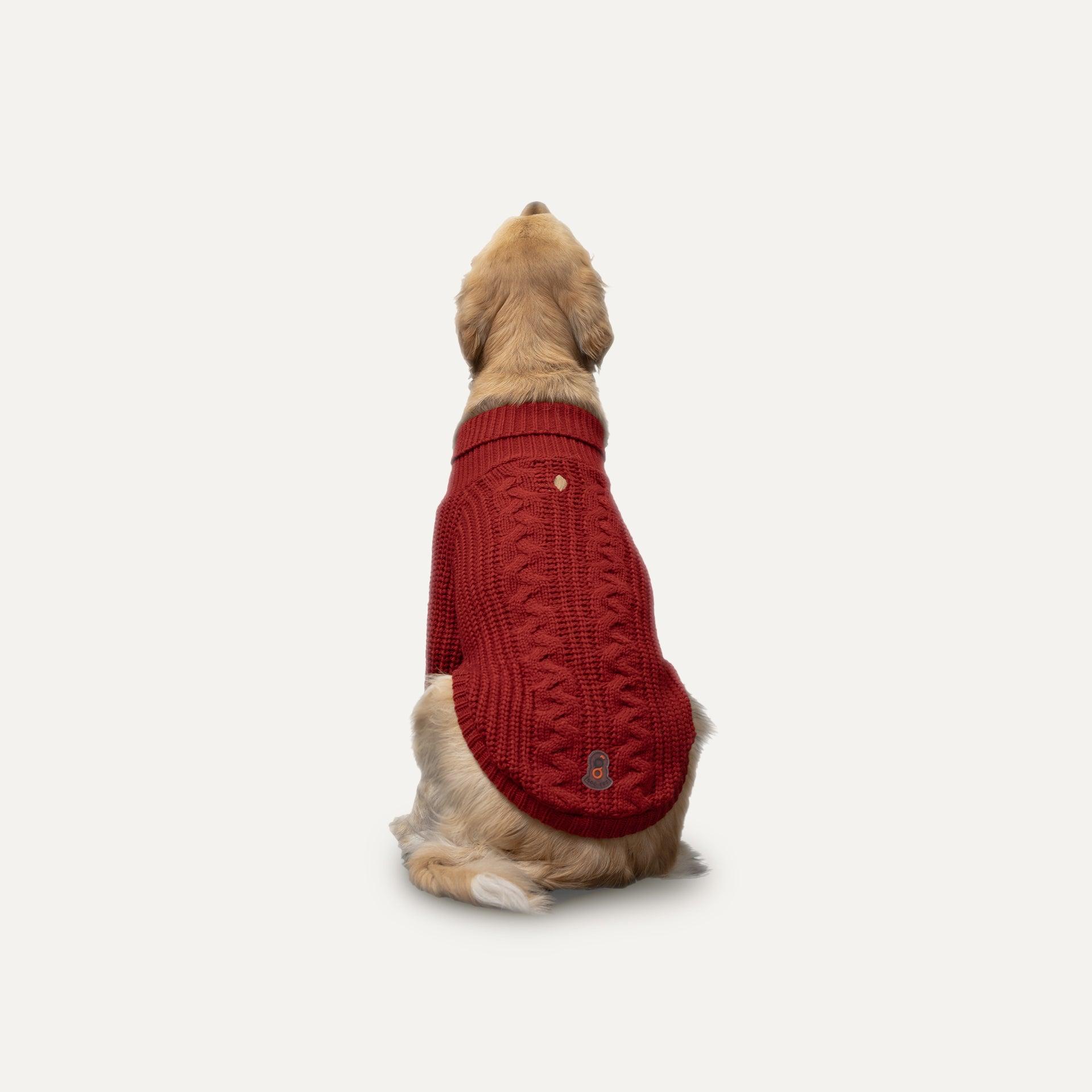 Goo-eez Heavy Knit Dog Sweater, Red, XX-Small