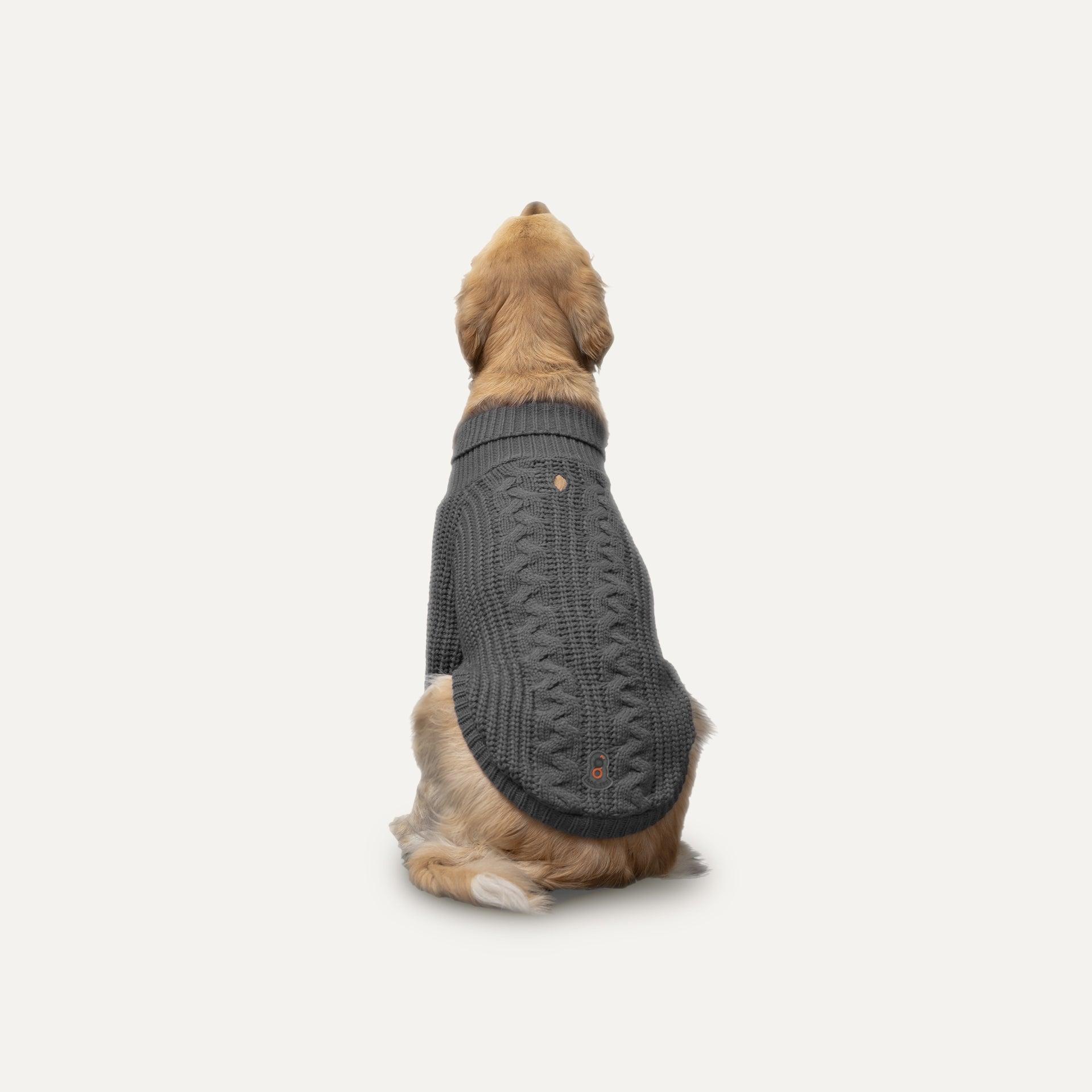 Goo-eez Heavy Knit Dog Sweater, Grey