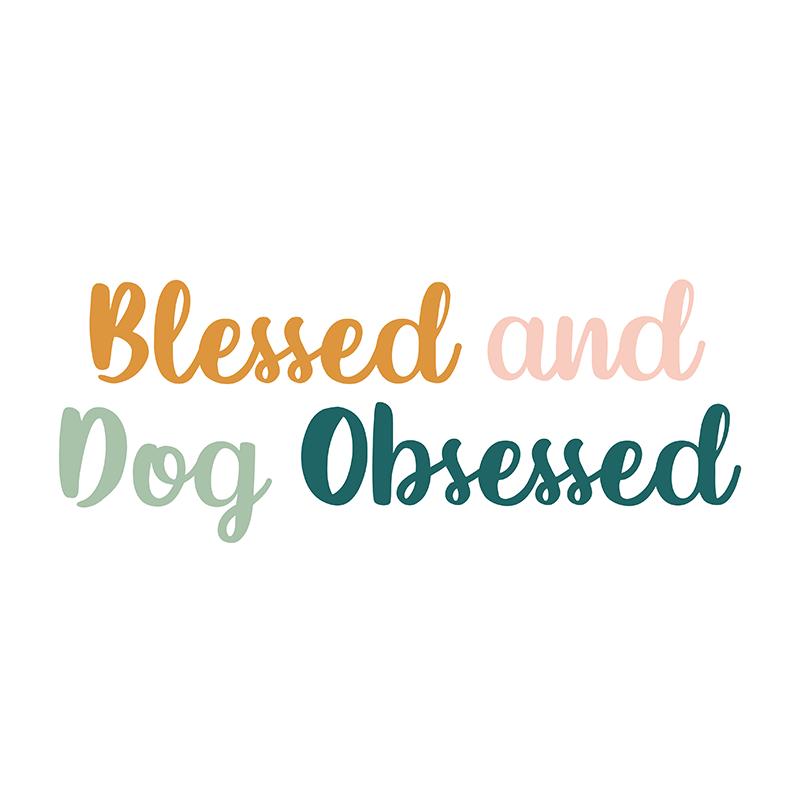Dog Bandana Co. Blessed and Dog Obsessed Sticker, 3-in x 1-in