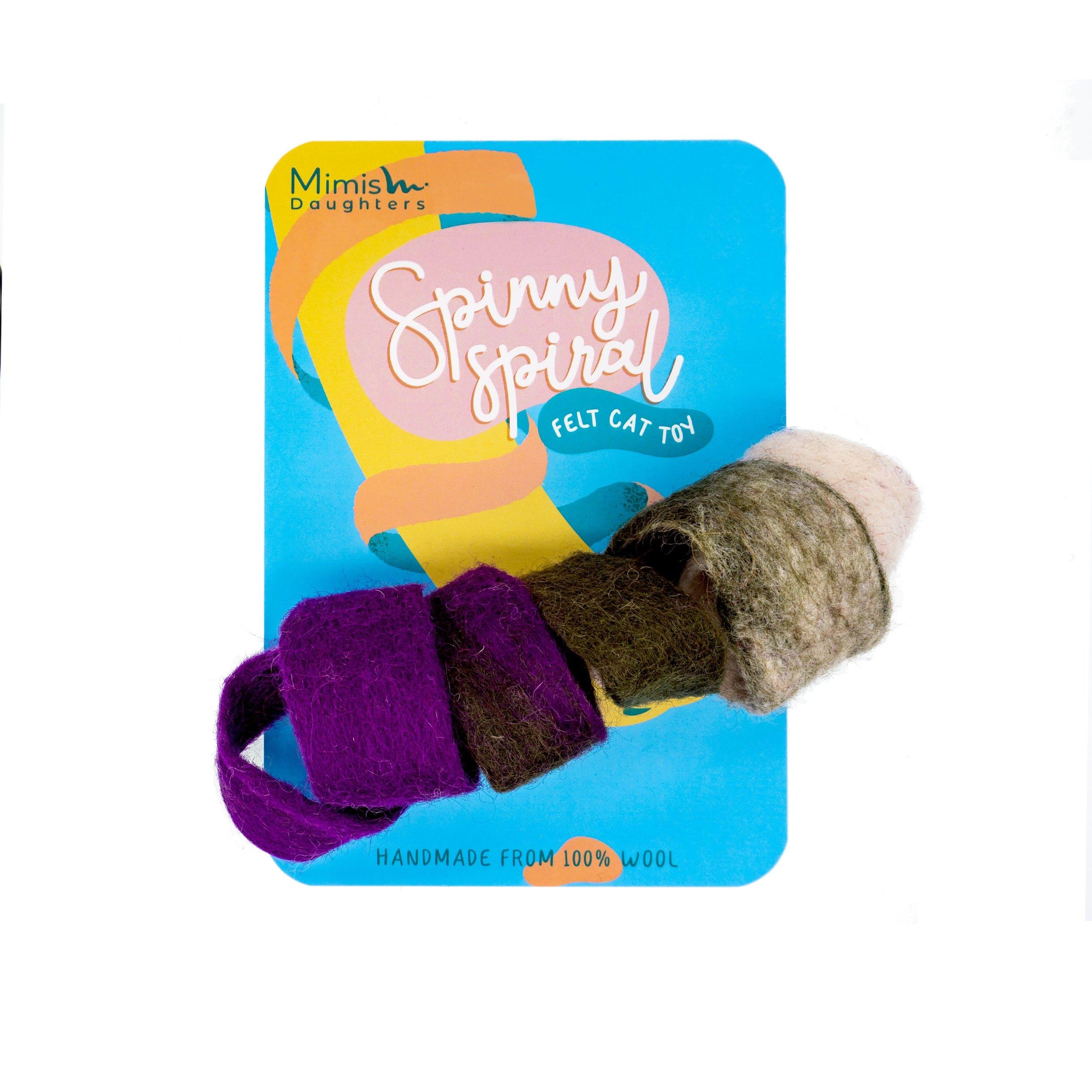 Mimis Daughters Spinny Spiral Felt Cat Toy, Purple